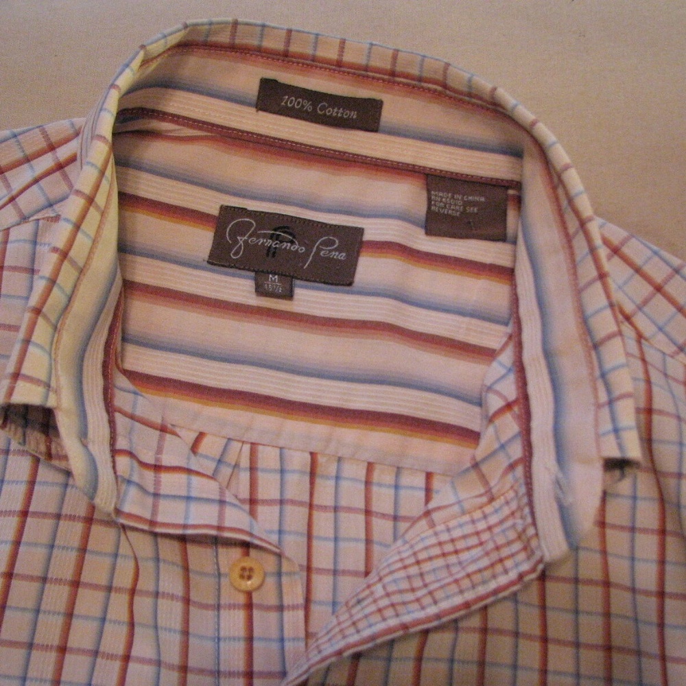 Fernando Pena Medium 15.5 Button Casual Shirt